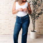 Leila High Rise Cargo Straight Jeans