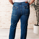 Leila High Rise Cargo Straight Jeans