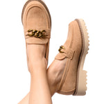 Literally Loafers in Camel Faux Suede