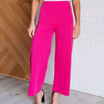 Magic Wide Leg Crop Pants in Hot Pink