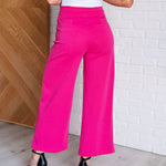 Magic Wide Leg Crop Pants in Hot Pink