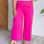 Magic Wide Leg Crop Pants in Hot Pink