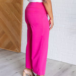 Magic Wide Leg Crop Pants in Hot Pink