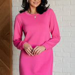 Milan Travel Shift Dress in Hot Pink