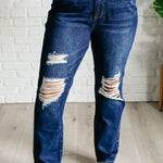 Montana High Rise Rigid Magic Distressed Straight Jeans