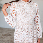 Overarching Calmness Mock Neck Lace Dress