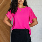 Pink and Perfect Ruffle Sleeve Top