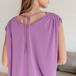 Ruched Cap Sleeve Top in Lavender