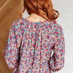 Sunday Brunch Blouse in Denim Floral