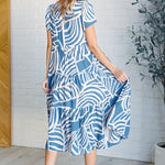 Surf Watch Tiered Midi Dress