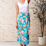 Take Me Outside Wrap Around Skirt in Blue