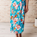 Take Me Outside Wrap Around Skirt in Blue