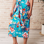 Take Me Outside Wrap Around Skirt in Blue