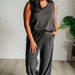 Taking It Easy Tank and Pants Set in Black