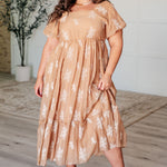 Trusting My Intuition Balloon Sleeve Dress in Camel