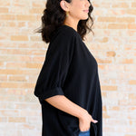 Up For Anything V-Neck Blouse in Black