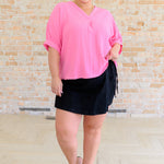 Up For Anything V-Neck Blouse in Pink