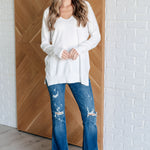 V-Neck Front Seam Sweater in Ivory