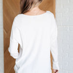 V-Neck Front Seam Sweater in Ivory