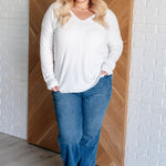 V-Neck Front Seam Sweater in Ivory