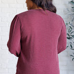 When the Sun Goes Down Mineral Wash Ribbed Knit Top in Wine