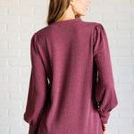 When the Sun Goes Down Mineral Wash Ribbed Knit Top in Wine