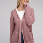 Low Gauge Waffle Open Cardigan Sweater