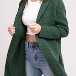 Hooded Open Front Sweater Cardigan