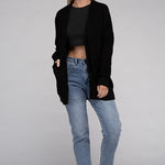 Low Gauge Waffle Open Cardigan Sweater