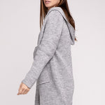 Hooded Open Front Sweater Cardigan