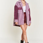 Colorblock sherpa jacket *plus*