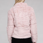 Fluffy Zip-Up Sweater Jacket