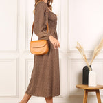 Square neck vintage puff dress