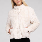 Fluffy Zip-Up Sweater Jacket