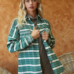 Stripe Button Down Long Sleeve Shacket