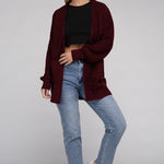 Low Gauge Waffle Open Cardigan Sweater