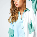 Chest Pocket Button Front Shirt Top