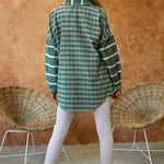 Stripe Button Down Long Sleeve Shacket