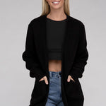 Low Gauge Waffle Open Cardigan Sweater