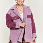 Colorblock sherpa jacket *plus*