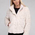 Fluffy Zip-Up Sweater Jacket