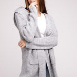 Hooded Open Front Sweater Cardigan