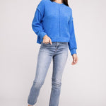 Brushed Melange Hacci Hi-Low Hem Sweater