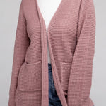 Low Gauge Waffle Open Cardigan Sweater