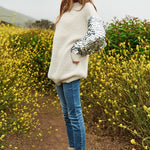 Sequin Sleeve Sweater Knit Tunic Top