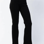 Judy Blue High Waist 90'S Black Slit Hem Straight Leg Jeans