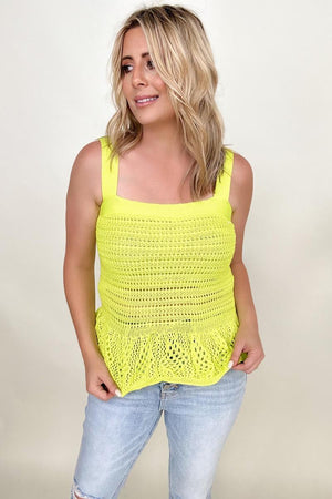 Davi & Dani Knit Peplum Tank Top