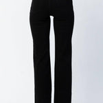 Judy Blue High Waist 90'S Black Slit Hem Straight Leg Jeans