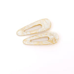 2 Pack Teardrop Hair Clip in Gold Shell