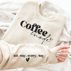 COFFEE MODE With  Sleeve Accent Sweatshirt